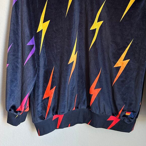 Women's Aviator Nation Black Velvet Lightning Bolts Sweater Size XXL - Picture 3 of 8